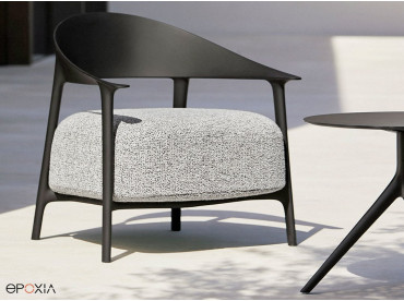 Fauteuil Africa Lounge, structure polypro basic noir